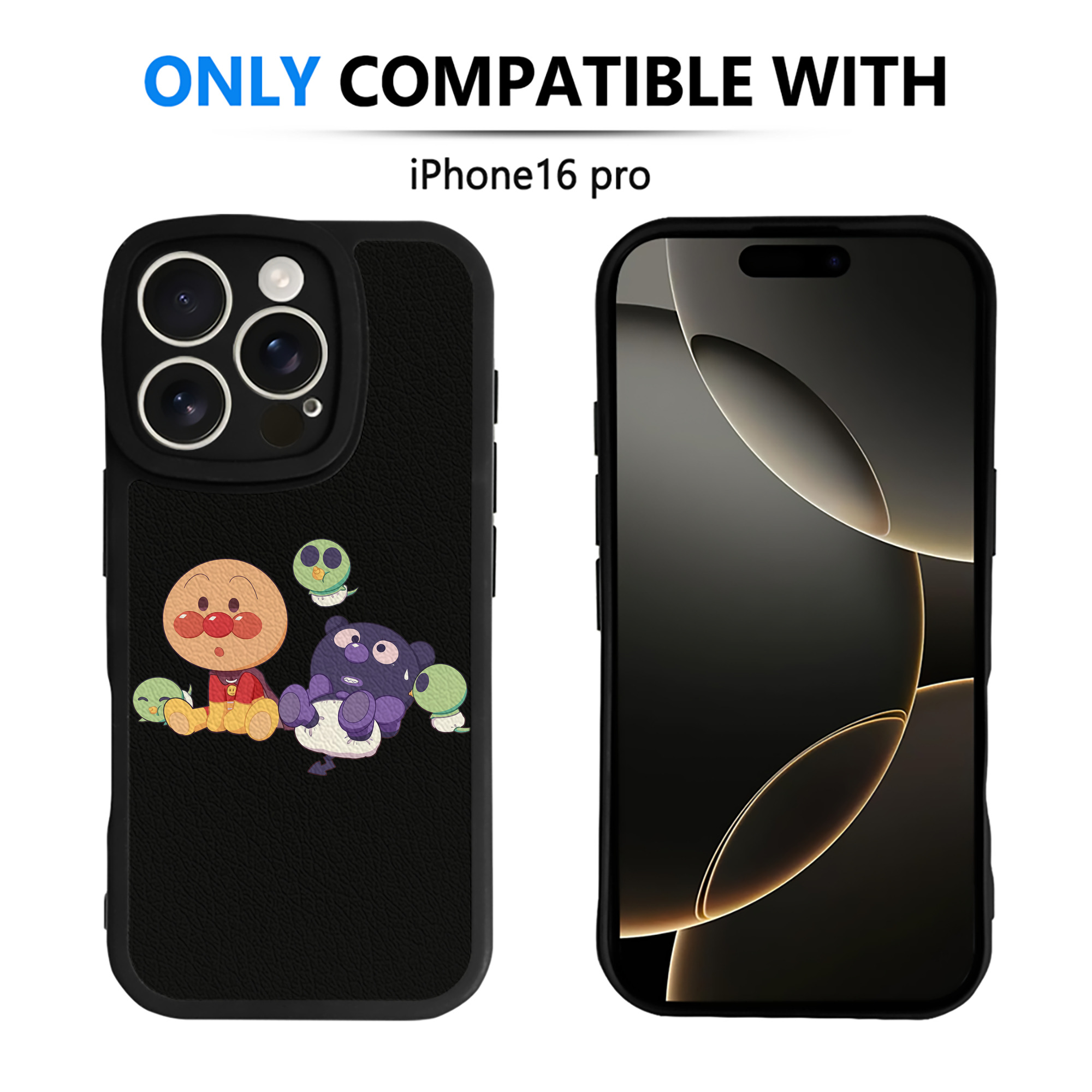 （画像用） アンパンマン Anpanman 【iPhone 16シリーズ対応】シリコンスマホケース（レザー調） 材質：シリコン